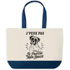 Grand Sac Cabas Fond Bleu J’peux pas je préfère mon Boxer