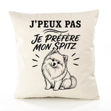 Housse de Coussin J’peux pas je préfère mon Spitz