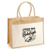 Sac Cabas Jute avec Poche J’peux pas j’ai Bobsleigh
