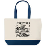 Grand Sac Cabas Fond Bleu J’peux pas je suis Normand