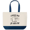 Grand Sac Cabas Fond Bleu J’peux pas je suis CPE