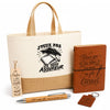 Coffret Cadeau J’peux pas je suis Assureur – Sac jute, carnet, stylo, porte-clés et marque-page
