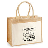 Sac Cabas Jute avec Poche J’peux pas j’ai Spa