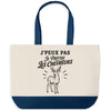 Grand Sac Cabas Fond Bleu J’peux pas je préfère les Chevreuils