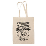 Tote Bag Beige J’peux pas je préfère mon Teckel
