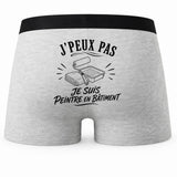 Boxer Homme J’peux pas je suis Peintre en bâtiment – Impression au dos
