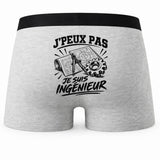 Boxer Homme J’peux pas je suis Ingénieur – Impression au dos
