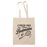 Tote Bag Beige J’peux pas j’ai Badminton