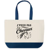 Grand Sac Cabas Fond Bleu J’peux pas j’ai Chevaux