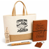 Coffret Cadeau J’peux pas je suis Architecte – Sac jute, carnet, stylo, porte-clés et marque-page