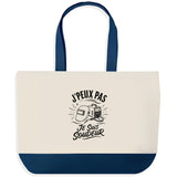 Grand Sac Cabas Fond Bleu J’peux pas je suis Soudeur