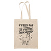 Tote Bag Beige J’peux pas je préfère mon Alpaga