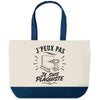 Grand Sac Cabas Fond Bleu J’peux pas je suis Plaquiste