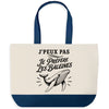 Grand Sac Cabas Fond Bleu J’peux pas je préfère les Baleines