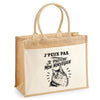 Sac Cabas Jute avec Poche J’peux pas je préfère mon Norvégien