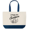 Grand Sac Cabas Fond Bleu J’peux pas j’ai Champignons