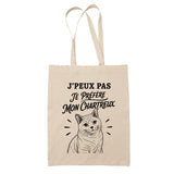 Tote Bag Beige J’peux pas je préfère mon Chartreux