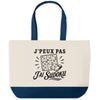 Grand Sac Cabas Fond Bleu J’peux pas j’ai Sudoku