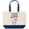 Grand Sac Cabas Fond Bleu J’peux pas je préfère les Rennes