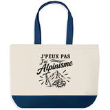 Grand Sac Cabas Fond Bleu J’peux pas j’ai Alpinisme