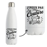 Gourde Isotherme J’peux pas j’ai couture J'peux pas minimaliste