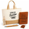 Coffret Cadeau J’peux pas j’ai Trampoline – Sac jute, carnet, stylo, porte-clés et marque-page