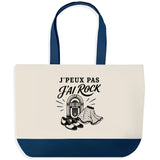 Grand Sac Cabas Fond Bleu J’peux pas j’ai Rock