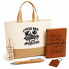 Coffret Cadeau J’peux pas je suis Maquilleuse – Sac jute, carnet, stylo, porte-clés et marque-page