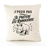 Housse de Coussin J’peux pas je préfère les Rhinocéros