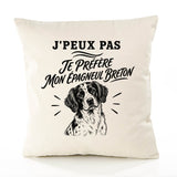 Housse de Coussin J’peux pas je préfère mon Épagneul Breton