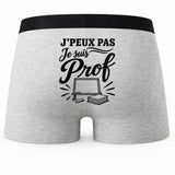 Boxer Homme J’peux pas je suis Prof – Impression au dos