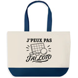 Grand Sac Cabas Fond Bleu J’peux pas j’ai Loto