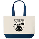 Grand Sac Cabas Fond Bleu J’peux pas j’ai Karaté