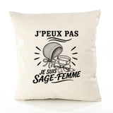 Housse de Coussin J’peux pas je suis Sage-femme