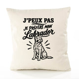 Housse de Coussin J’peux pas je préfère mon Labrador