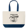 Grand Sac Cabas Fond Bleu J’peux pas j’ai Géocaching