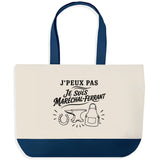 Grand Sac Cabas Fond Bleu J’peux pas je suis Maréchal-ferrant