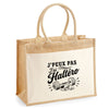 Sac Cabas Jute avec Poche J’peux pas j’ai Haltéro