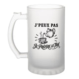 Verre à Bière J’peux pas je préfère le Thé