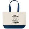 Grand Sac Cabas Fond Bleu J’peux pas je suis Nounou