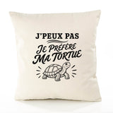 Housse de Coussin J’peux pas je préfère ma Tortue
