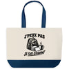 Grand Sac Cabas Fond Bleu J’peux pas je suis Étudiant