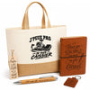 Coffret Cadeau J’peux pas je suis Caissier – Sac jute, carnet, stylo, porte-clés et marque-page