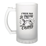 Verre à Bière J’peux pas je préfère les Colibris