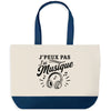 Grand Sac Cabas Fond Bleu J’peux pas j’ai Musique