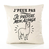Housse de Coussin J’peux pas je préfère mon Alpaga