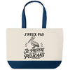 Grand Sac Cabas Fond Bleu J’peux pas je préfère les Pélicans