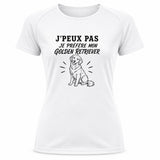 T-shirt de Sport Femme J’peux pas je préfère mon Golden Retriever