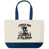Grand Sac Cabas Fond Bleu J’peux pas je suis Maman