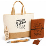 Coffret Cadeau J’peux pas j’ai Sculpture – Sac jute, carnet, stylo, porte-clés et marque-page
